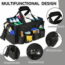 Cleaning Tool Storage Bag - Large Capacity, Detachable Apron, Hand & Shoulder Carry - For Car And Professional Cleaning - Black - View 2