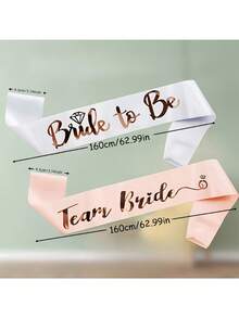 Bridal Shoulder Straps, White/Champagne Color Bridal Decor, Bridesmaid Decorative Sash, Elegant Wedding Decor Shoulder Straps, Bridal Shower Decorations, Bridal Shower Shoulder Straps, Suitable For Bachelorette Party, Prom And Wedding Celebrations, Perfect For Bridal Shower, Decor, Party Supplies - Multicolor - View 8