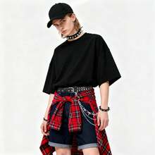 Xiacheng Cinturón negro con tachuelas, pulseras con picos, cadena de pantalones vaqueros, pulseras de estilo gótico, punk rock y remaches para mujer y hombre, accesorios de estilo grunge y emo - Negro - Ver 3