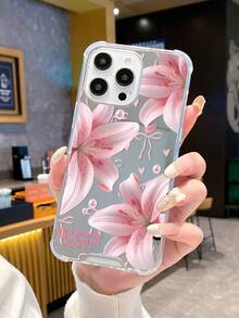 1 chiếc ốp lưng điện thoại thời trang bằng acrylic tráng gương, họa tiết hoa ly và nơ, có khẩu hiệu, tương thích với iPhone 16/16 Pro/16 Plus/15/15 Pro Max/15 Pro/11/12/13/14 Pro Max/11 Pro/11 Pro Max/12 Pro/12 Pro Max/13 Pro/13 Pro Max/14 Pro/14 Pro Max/16 Pro Max/16/16 Pro/16 Plus/12 Mini/13 Mini, thiết kế tối giản sáng tạo. - Nhiều màu - Xem 1
