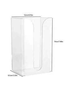 Caja de pañuelos acrílica multifuncional, soporte de servilletas transparente sin perforación para montar en la pared del baño y la cocina - Multicolor - Ver 5