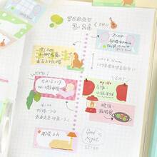 1卷和纸胶带，可爱清新手绘插画系列，模切废纸贴纸，适用于日记本、相册、剪贴簿、笔记本装饰、DIY拼贴背景，学生返校季必备文具 - 1roll - 查看 7