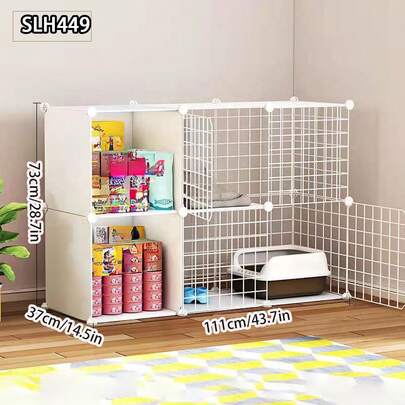 3-Tier Cat Cage With Storage Compartment, Large Space Cat House, Pet Supplies Cat Villa