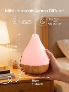 1pc USB 100ml Essential Oil Ultrasonic Aroma Diffuser With Color Lights, Suitable For Small Room Humidifier - White - View 4