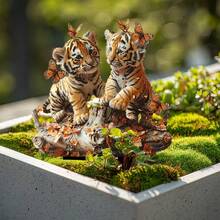 Acrylic Tiger & Butterfly Garden Yard Decoration, Children's Gift - B - View 1