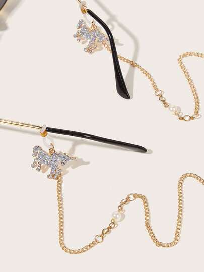 1pc Cute Unicorn Shaped Eyeglasses Chain, Fashion Eyewear Accessory Chain, Non-Slip Glasses Chain, Suitable For Girls And Women