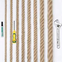 33 piedi/10 metri Corda di iuta naturale spessa e resistente, adatta per fai-da-te, progetti di giardinaggio e decorazione della casa - Corda di iuta resistente e durevole per uso interno ed esterno - multicolore - Visualizzare 7