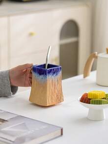 1 chiếc cốc sứ tráng men rạn độc đáo 450ml, thích hợp làm cốc espresso, cốc cà phê latte art, cốc nước, cốc đôi, cốc trà chiều văn phòng, cốc đồ uống, cốc sữa ăn sáng tại nhà, cốc sứ dung tích lớn. - Nhiều màu - Xem 3