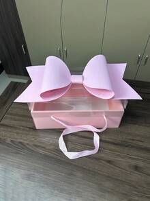 1pc Bowknot Gift Box Set, Suitable For Gift Packaging, Floral Packaging, Made Of Durable Plastic And Paper Material With Ribbon Handle, Ideal For Weddings, Parties, Birthdays, Valentine's Day And Other Occasions - Multiple Styles - View 8