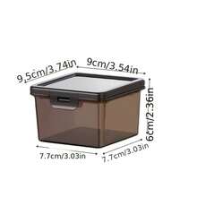 2pcs/4pcs Cotton Swab Box, Makeup Pad Storage Box, Plastic Square Transparent Gray Plastic Box, Makeup Remover Pad Storage, Dental Floss Storage Box, Cosmetic Storage Box, Makeup Tool Storage Box, Bathroom Accessories, Portable/Travel Storage Box - Grey - View 4