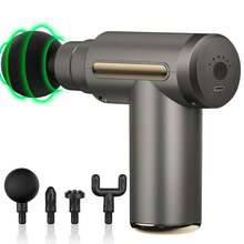 Massage Gun, Small Travel Tool, Massage Gun Deep Tissue,Percussion Handheld Portable Muscle Massager Tool For Full Body Pain Relief, Ideal Gifts For Men, Women(Black) - 灰色 - 查看 11