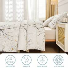 2/3pcs Bedding Set (1 Bedspread + 1/2 Pillowcase), Digital Floral Print, Soft & Comfortable, Fashionable & Fresh, Suitable For Hotel, Bedroom, Dorm, All Seasons, Peony, Butterfly - White - View 6