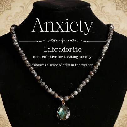 Mặt dây chuyền đá Labradorite hình bầu dục tự nhiên, lấp lánh, giúp giảm lo âu, trang sức đá Moonstone tự nhiên dành cho nữ, quà tặng chúc phúc ngày lễ, quà tặng Giáng sinh, Ngày lễ tình nhân, quà tặng kỷ niệm.