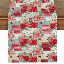 1pc Floral & Plant Pattern Table Runner, Available In Multiple Sizes, Suitable For Home Dining, Kitchen Decor, Home Decor, Outdoor Party And Restaurant Decoration, Linen Texture Appearance - Multicolor - View 22