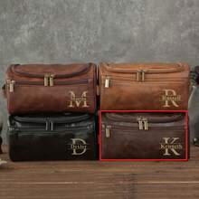 Personalized Men's Leather Toiletry Bag, Groomsmen Gifts, Engraved Dopp Kit, Gift For Him, Travel Toiletry Bag, Men's Leather Accessory Men's Toiletry Bag, Leather Toiletry Bag, Groomsmen Dopp Kit, Dopp Kit, Anniversary Gift, Wash Bag, Personalized Gift, Leather Accessory, Gift For Men, Multifunction, Versatile, Large Capacity, Lightweight, Functional - Multicolor - View 18