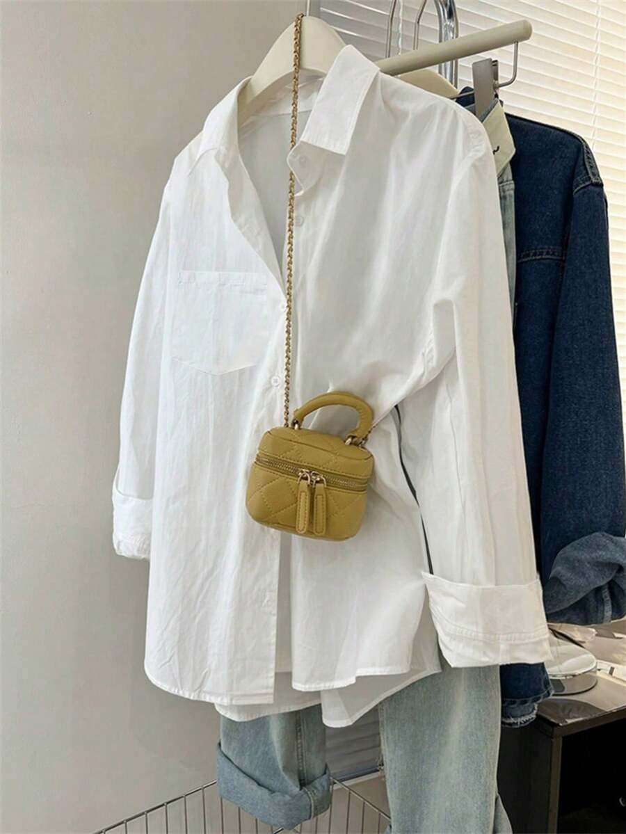 女士防晒衬衫，夏季休闲宽松叠穿长袖上衣，适合娇小身材 - 白色 - 查看 1