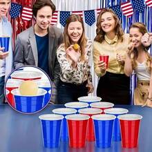 10/20/30/40/50pcs Reusable Plastic Red And Blue Ping Pong Cup Set, Suitable For Beer Pong Game, Party, Outdoor Events, Christmas Bar Games, Household Games, Pool Beer Pong, Tabletop Games, 2-Player Game Set (Ping Pong Balls Not Included) - Multicolor - View 8