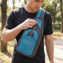 8L Lightweight Casual Commute Travel Shoulder Bag - Royal Blue - View 3