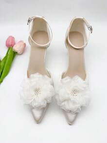 2 piezas Elegantes Clips de Zapato con Rosas de Tela - Perfectos para Bodas, Fiestas Nupciales y Tacones Altos - Multicolor - Ver 19