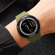 SKMEI 2462 男士豪华运动腕表 LED 显示屏闹钟计时码表硅胶表带 3BAR 防水礼品计时表 - 均碼 - 查看 5