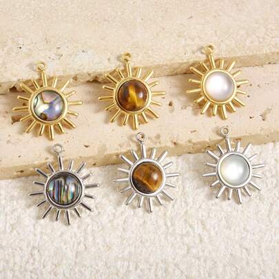 1 chiếc mặt dây chuyền hình đĩa mặt trời tối giản thanh lịch, phụ kiện dây chuyền thích hợp cho nữ giới đeo hàng ngày.