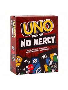 Mattel Official UNO Ruthless Edition Card Game, HWV18 Merciless Version, Includes +10 Wild Cards And Elimination Mechanism, 2-6 Players Party Board Game, Team Building Social Card Game - HWV18 UNO Merciless Series Of Cards - View 7