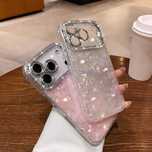 两件套,一白一粉,奢华水钻珍珠心形蝴蝶手机壳,兼容,网红女神专属,精致3D蝴蝶结设计,镶嵌闪亮水钻,甜美优雅 - 一個粉紅色+一個白色 - 查看 7