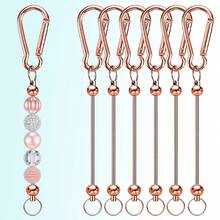 6pcs Metal Beaded Keychain Blanks, DIY Beaded Keychain Pendant Making Kit, Suitable For Beaded Pendant DIY Crafts, Jewelry Making Materials, Beaded Keychain Accessories - Gourd Beaded Buckle - View 11