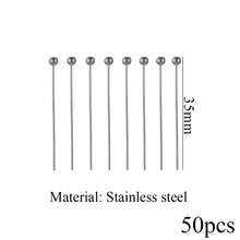 50-Piece Set Of Stainless Steel Fashion Ball Pins, Bead Pins, Round-Head Pins For DIY Beadwork, Pendants, And Jewelry Making Accessories - Silver - View 7