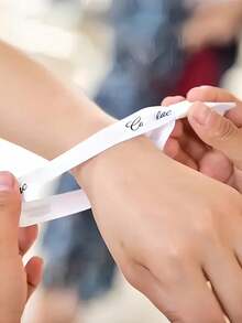 Customized Party Wristbands, Ribbon Wristbands Suitable For Various Events, Meetings, Birthdays, Weddings, Group Parties, Music Festivals And Concerts, Adding Festive Atmosphere To Music Events And Celebrations - Multicolor - View 4