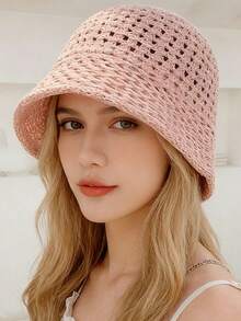 春夏镂空遮阳帽、波西米亚风渔夫帽、宽檐透气针织帽。具备防紫外线功能，多功能时尚，还能修饰脸型，让脸看起来更小。 - 均碼 - 查看 7
