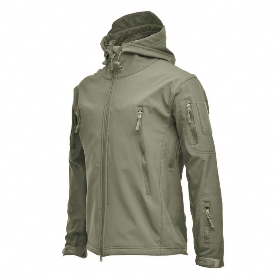 Men Shell Jackets - Army Green - View 1