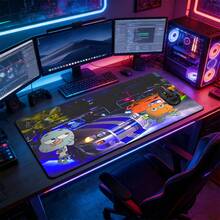Extra Large Extended Gaming Mouse Pad With Cartoon Character And Racing Car Pattern, Non-Slip Rubber Base, Washable Stitched Edges, Suitable For Gaming Setup, Home Office, Ideal Gift For Gamers, Car Enthusiasts And Design Lovers - View 3