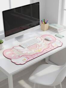 Tấm lót chuột cỡ XXXL cực lớn, bề mặt mịn, phủ kín toàn bộ bàn làm việc, chống thấm nước, đế cao su chống trượt, bề mặt vải, họa tiết cánh hoa hình ngôi sao màu hồng và trắng, tương thích với chuột có dây và không dây, sử dụng tại văn phòng và nhà, món quà lý tưởng cho Ngày của Mẹ. - Xem 3