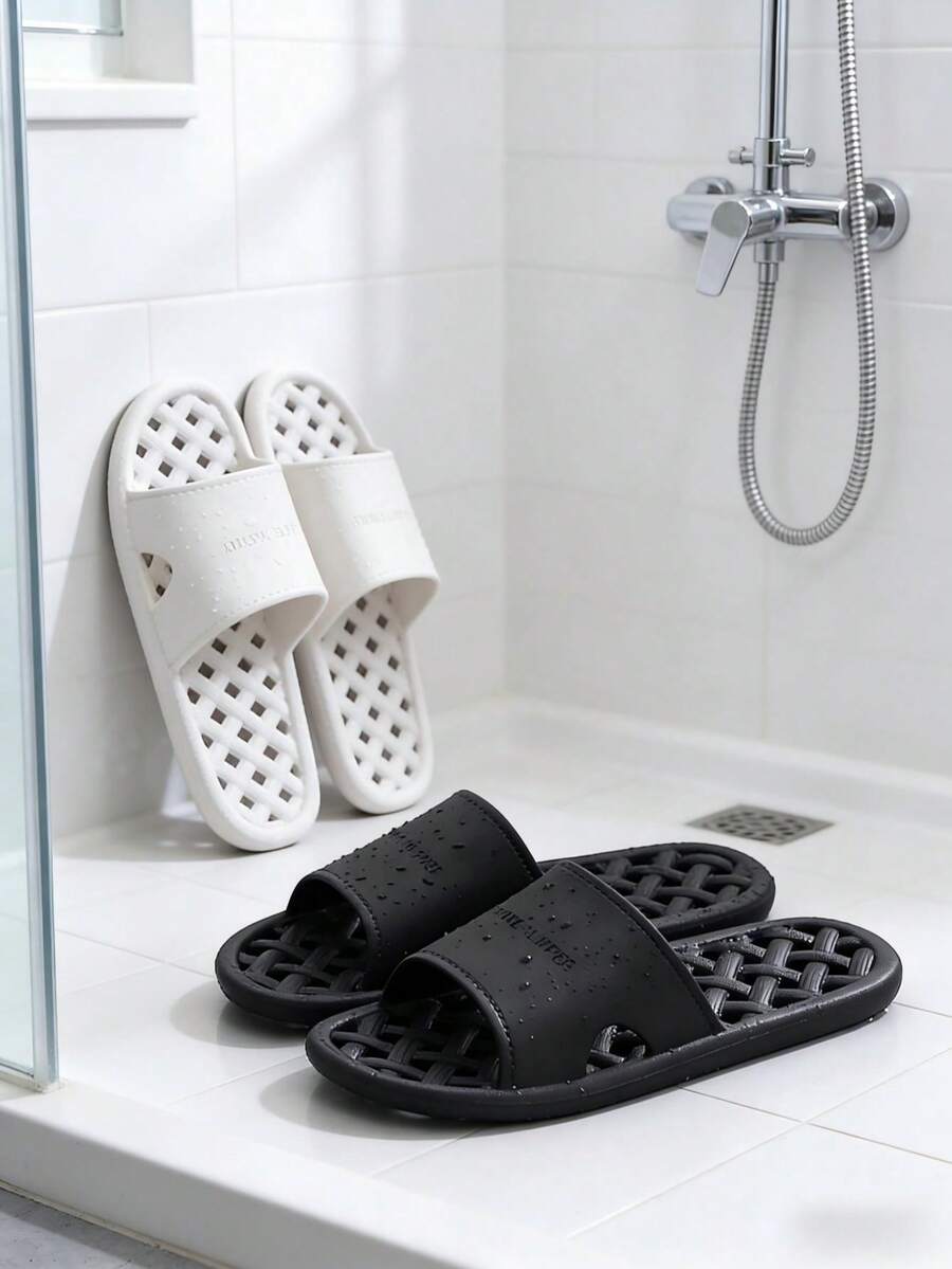 Ciabatte da bagno con fori, sandali da doccia antiscivolo per uomo e donna, suola morbida, ciabatte versatili in PVC per uso interno e domestico