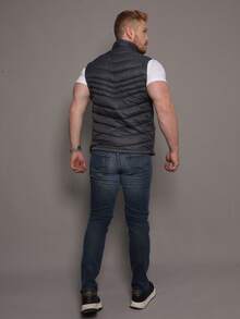 Men's Double-Sided Puffer Vest With Zipper For Winter - Gris - Ver 7