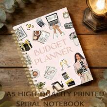 Sổ tay quản lý ngân sách dành cho nữ, kiểu dáng tối giản và thời trang, khổ A5, thiết kế gáy xoắn, lý tưởng để quản lý thu nhập và chi tiêu tại nhà và văn phòng. - A5 - Xem 5