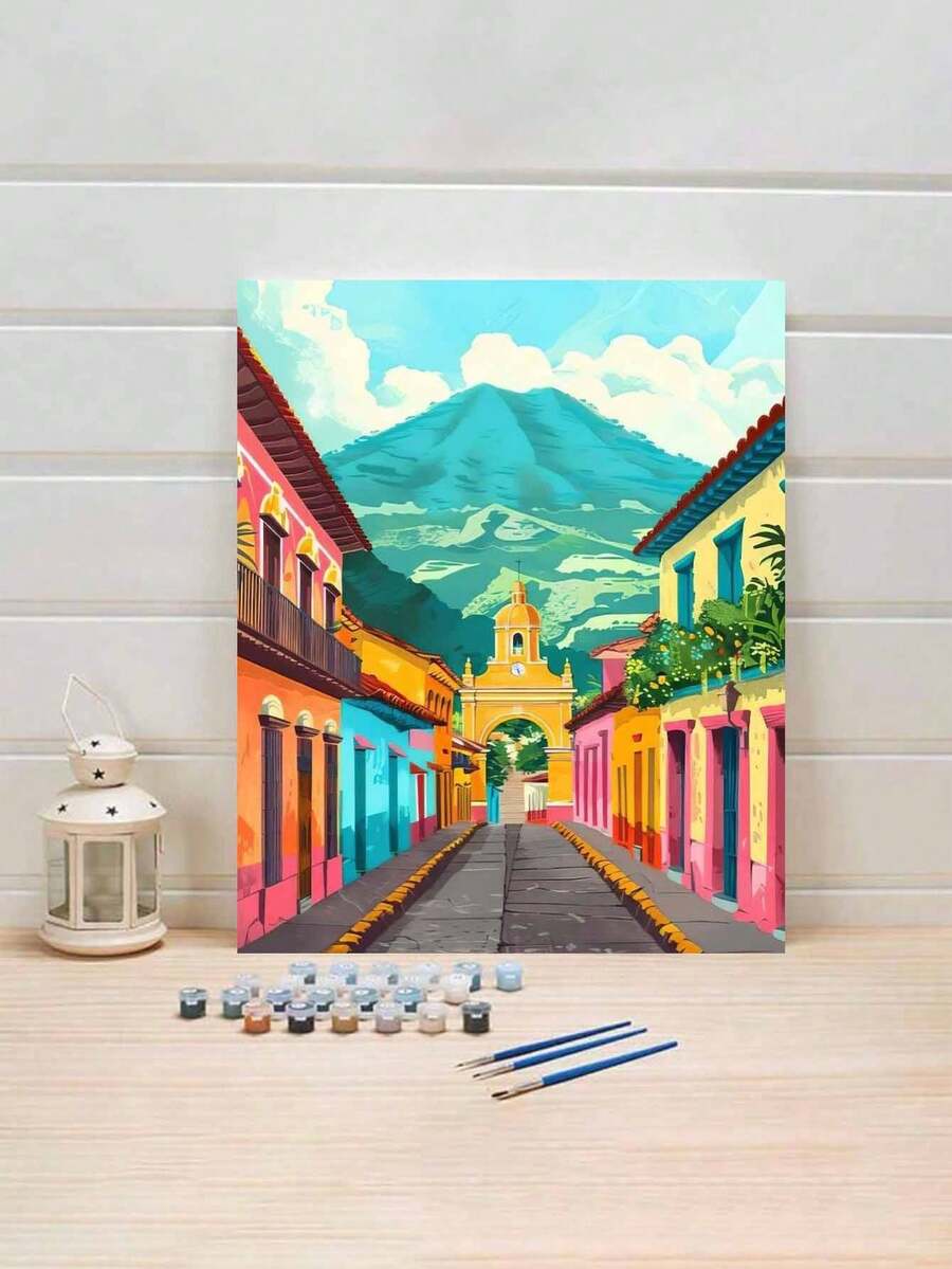 一套DIY数码油画套装，街头艺术风格，个性化定制，无框画作，适用于卧室装饰和艺术墙，简单有趣的绘画方式，无需绘画经验，实现你的绘画梦想，沉浸在缤纷多彩的世界中，每一笔都是自我表达，为生活增添浪漫气息，馈赠亲朋好友的最佳礼物，节日礼物，40*50厘米