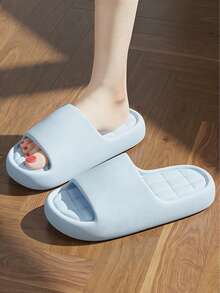 MAOLI Solid Color Couples Thick Sole Soft EVA Non-Slip Soft Comfortable Beach Holiday Quick-Dry Sports Style Sandals, Multiple Colors Available, Soft Sofa Cushion-Like Insole, Fashionable Unisex Slippers, Women's Summer Plastic Slippers, Women's House Slippers, Women's Sandals, Men's Summer Flip Flops - Baby Blue - View 6