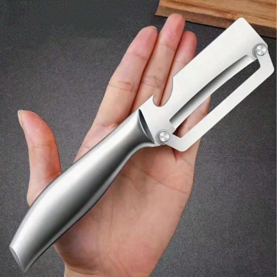 1/2 chiếc dụng cụ gọt vỏ bằng thép không gỉ dày, dụng cụ gọt vỏ khoai tây nhà bếp, dụng cụ gọt vỏ trái cây đa năng, (Màu bạc) - Bạc - Xem 1