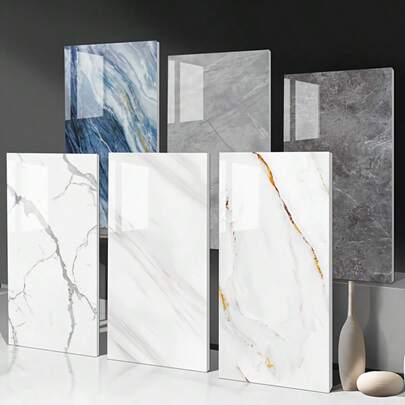 10/20/30/40/50PCS Retro Tiles Patterned Wall Decals, Self-Adhesive IXPE Panels Suitable For Kitchens, Bathrooms, And Living Rooms, Easy To Apply And Remove, Modern Marble Wallpaper For Home Improvement And Chic Room Transformations