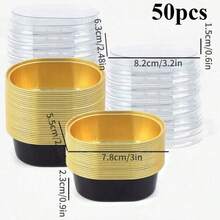 100/50/25/10/5pcs Oval/Semi-Circular Semi Ripe Cheese Molds With Lids, Suitable For Baking Pudding, Cakes, Snacks, Desserts, Caramel Pudding, Cupcakes, Pies, Caramel Pudding, Pancakes, Cupcakes, Etc. Mini Pudding Cups, Suitable For Parties, Weddings, Birthdays And Other Occasions. Half Circular Box Baking Packaging Box, Kitchen Baking Tools, Kitchen Supplies - Multicolor - View 24