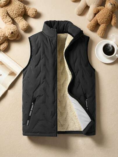 女士保暖抓绒背心，时尚百搭，适合户外运动、跑步、篮球、钓鱼、旅行等各种场合，是女士冬季必备单品（黑色）。