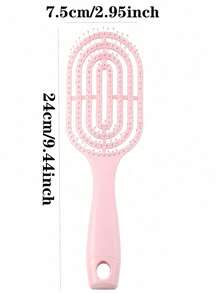 1 pièce Peigne double usage creux, convient pour les cheveux secs et mouillés, conception de massage en douceur, manche en plastique ABS, convient à tous les types de cheveux, réduit les nœuds et les frisottis, améliore la santé du cuir chevelu, cadeau idéal, article ménager essentiel, utilisation quotidienne, pratique pour les voyages, peigne rond creux à la mode, dents incurvées douces pour le massage - multicolore - Voir 6