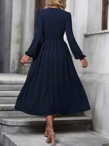 Women Outdoor Dress - Navy Blue - View 3