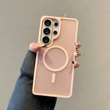 Magsafe 磁吸无线充电保护壳，适用于 Galaxy A07、A17、S25 FE、S24、S23、S22、S21 Ultra Plus、A16、A56、A36、A55、A35，磨砂防摔透明硬质后盖 - 粉色 - 查看 7