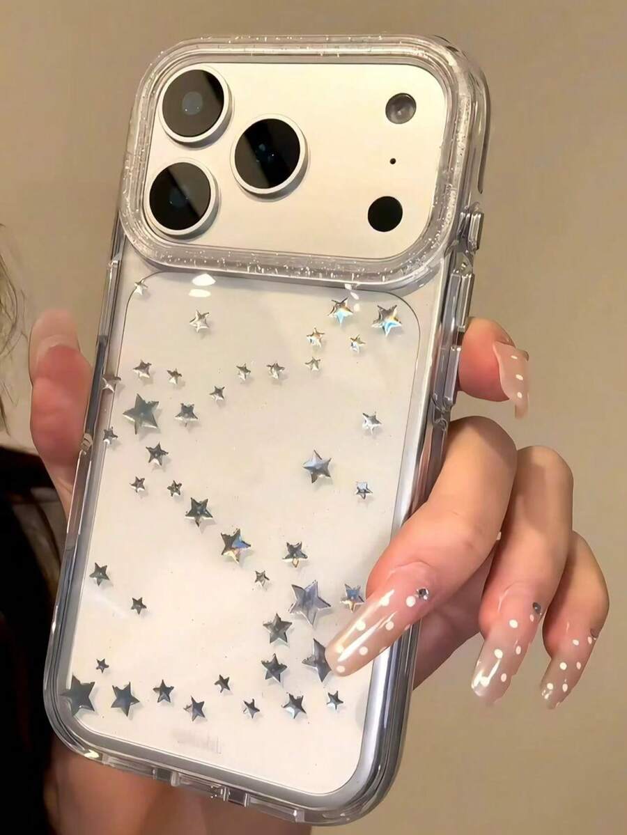 优雅多巴胺彩色水晶水钻手机壳，兼容 16 Pro Max、15新款、16、13、14、15 Pro，透明防摔保护壳，女士适用