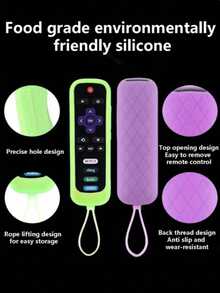 3pcs Silicone Luminous Remote Control Protective Cover For TCL ROKU Series RC280TV,Anti-Dropping, Glow-In-The-Dark For Better Night Use - 粉紅色 綠色 白色 - 查看 4