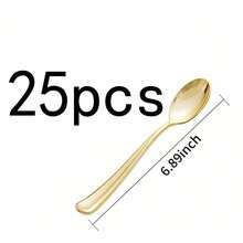 100/50/20/30件套豪华金色餐具套装，不锈钢材质，包含6件刀、叉、沙拉叉、勺、甜点勺，可重复使用，镜面抛光，适用于家庭、厨房、餐厅、酒店、派对、婚礼、乔迁、节日庆典等场合，厨房用具、餐具、厨房配件，精美礼品，日常餐具套装 - 金色 - 查看 18