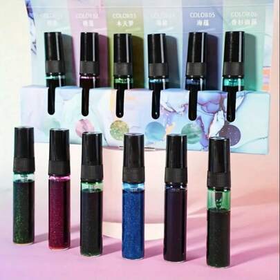 6粒金色粉末颜料 - DIY手绘植物拓印染料，适用于油画、创意项目、艺术表达，美观染色，高端珠光工艺用品，完美的节日礼物，手工工艺品，优雅设计